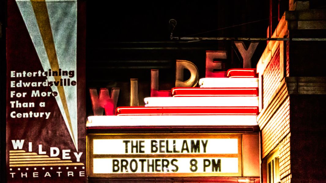 The Bellamy Brothers on the Wildey Theatre Marquee